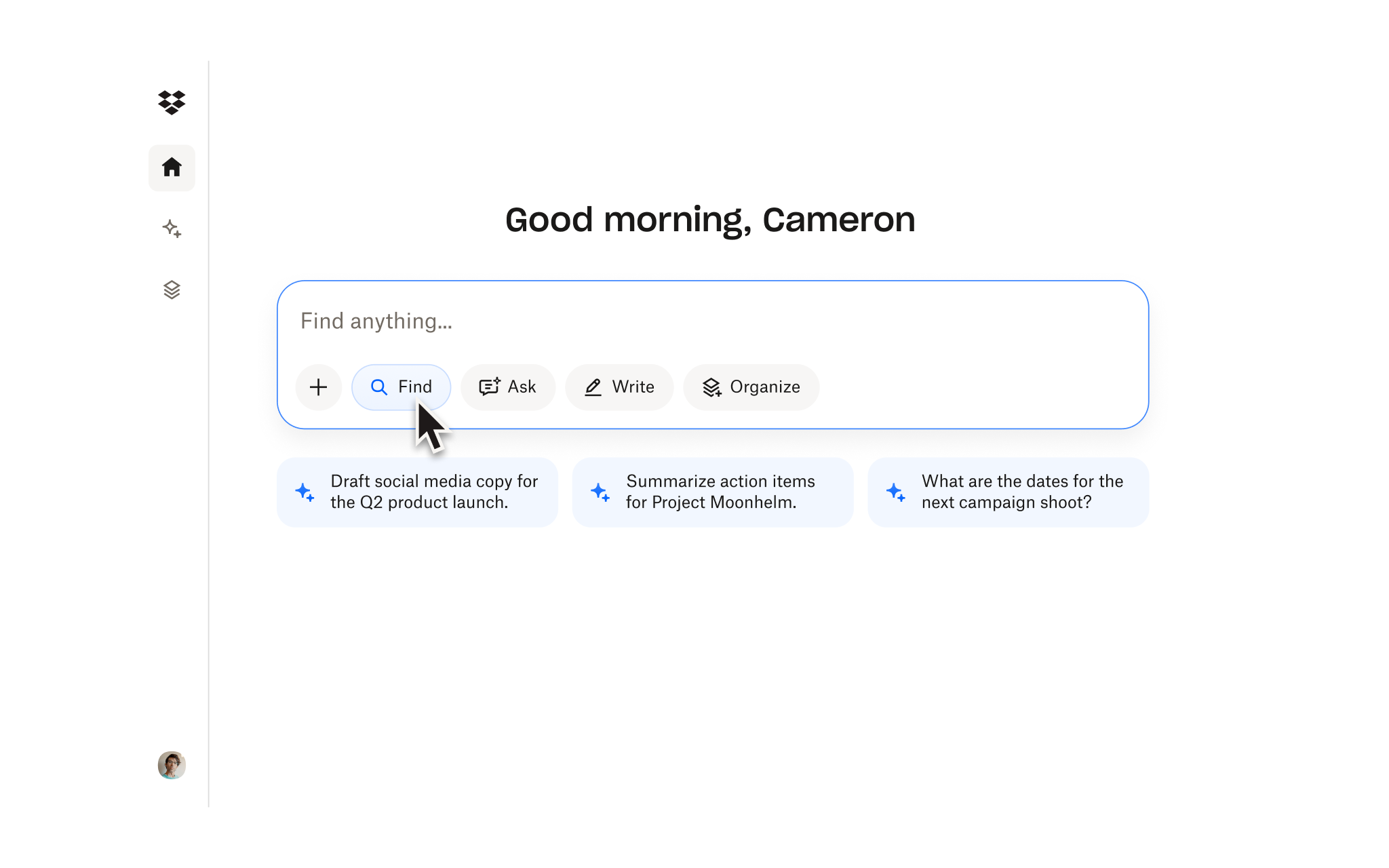 Dropbox Dash AI interface