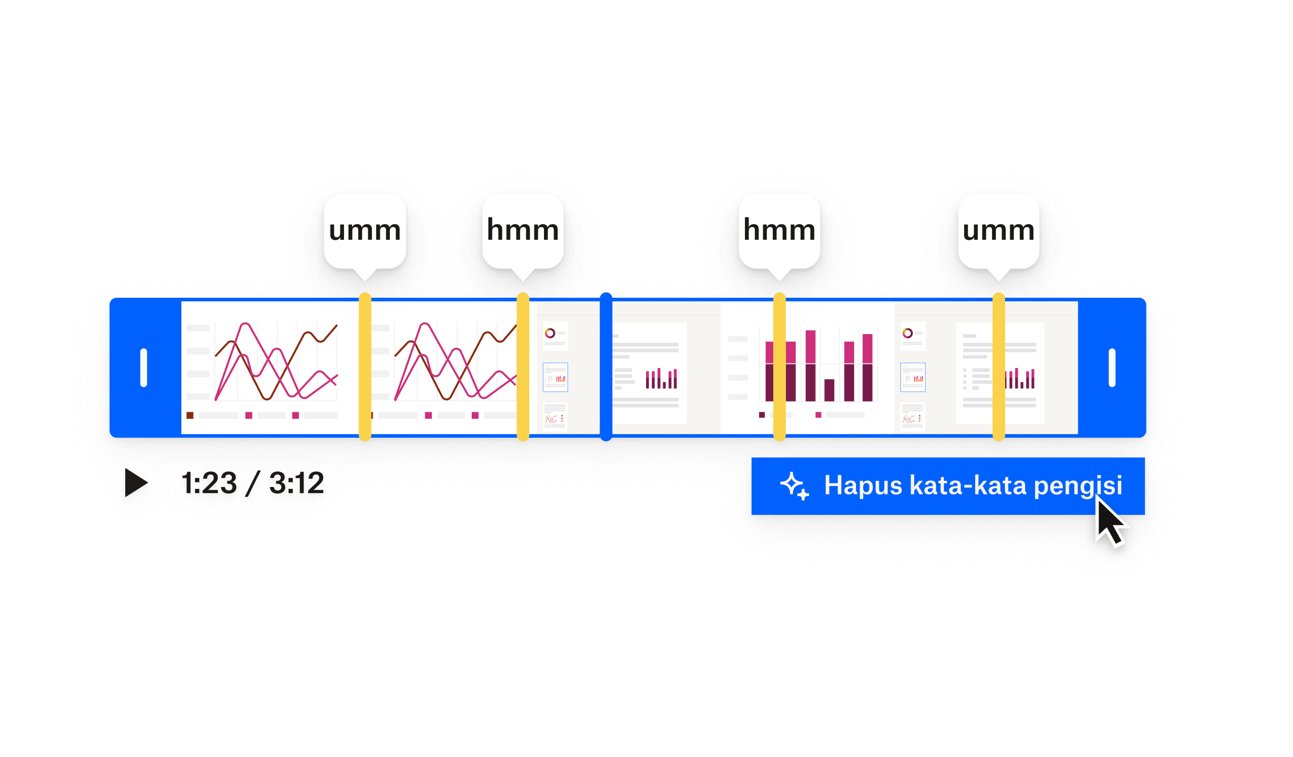 Hapus kata pengisi dari rekaman suara