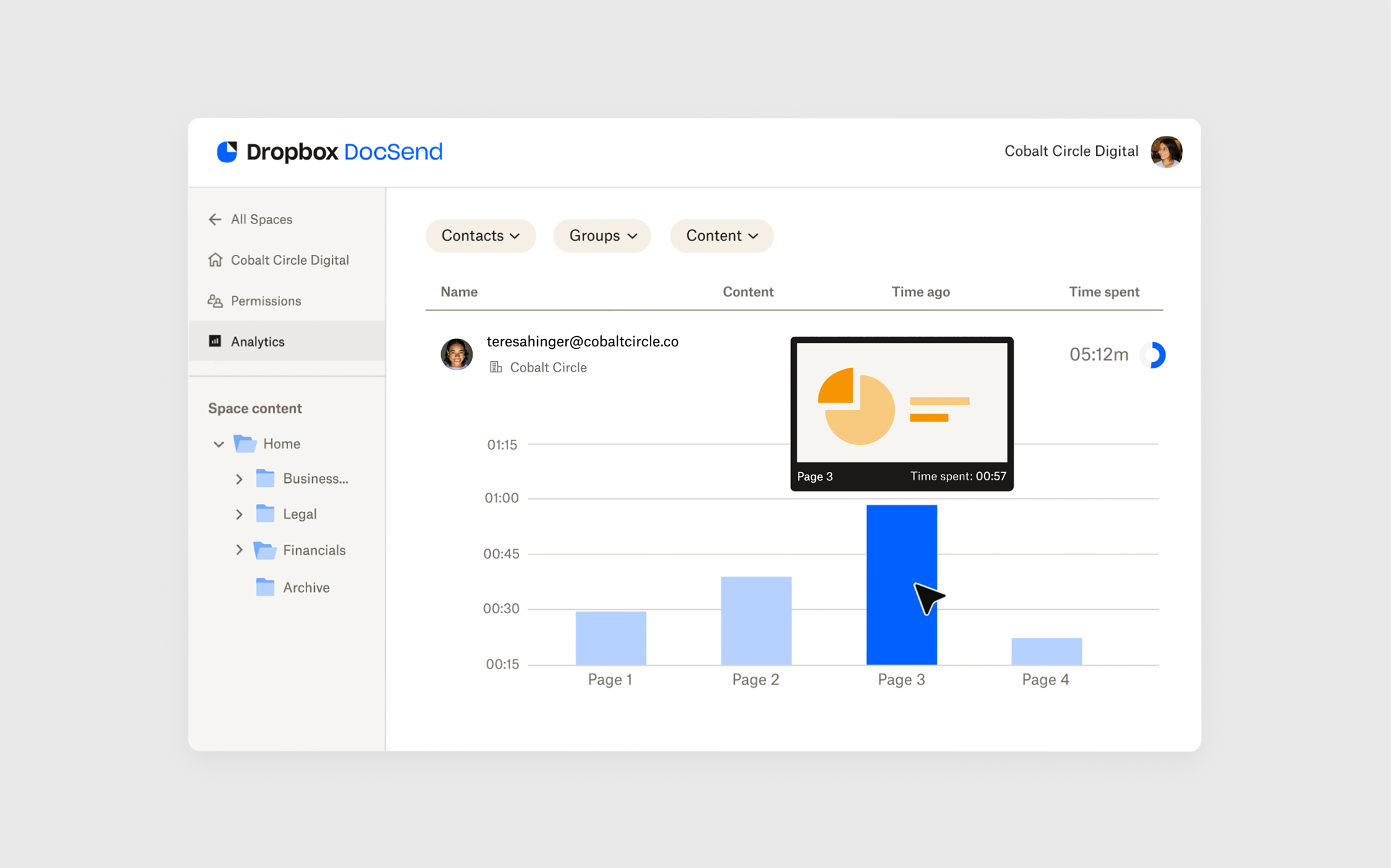 DocSend dataroom analytics screen