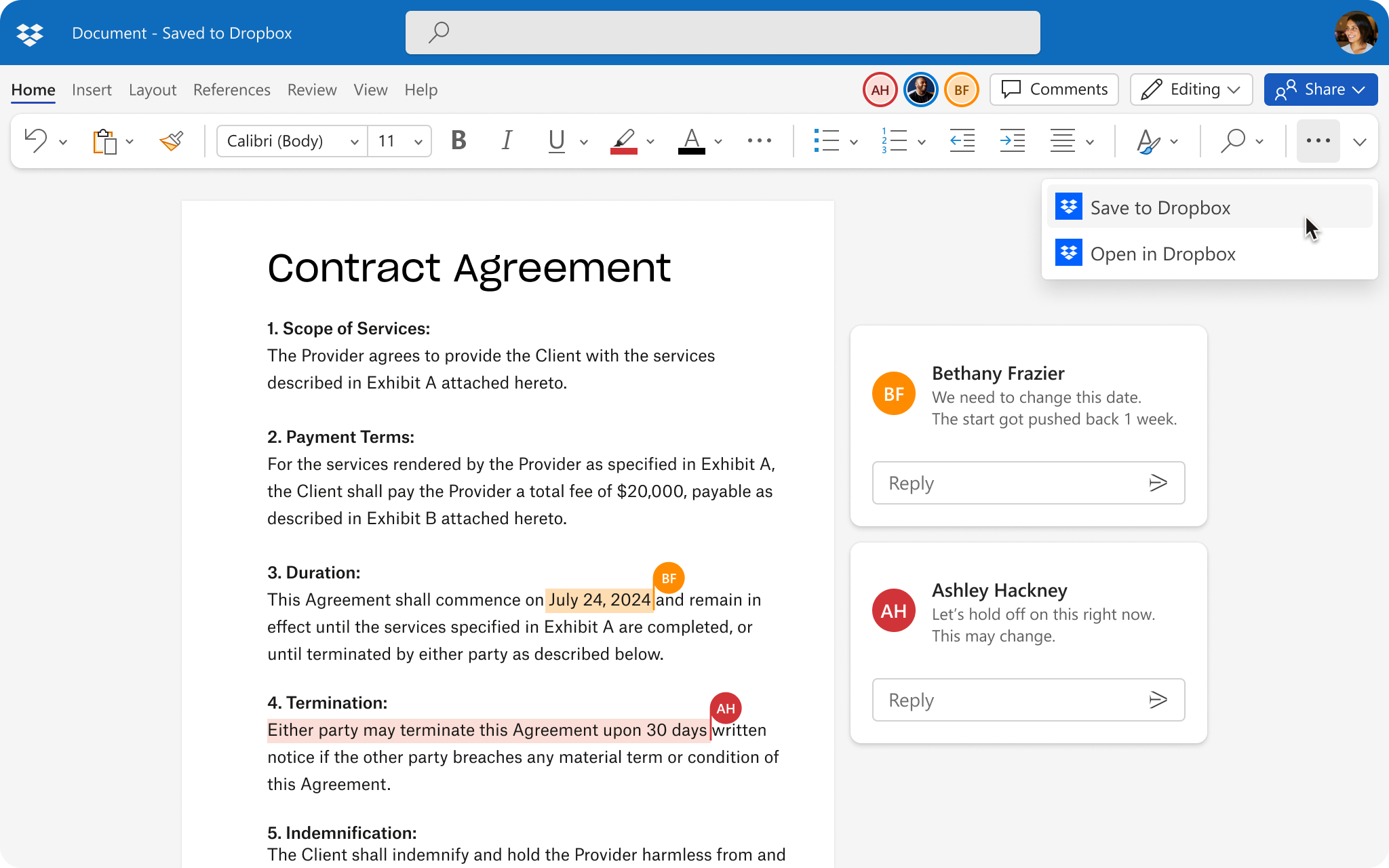 Penulisan bersama Microsoft dalam Dropbox