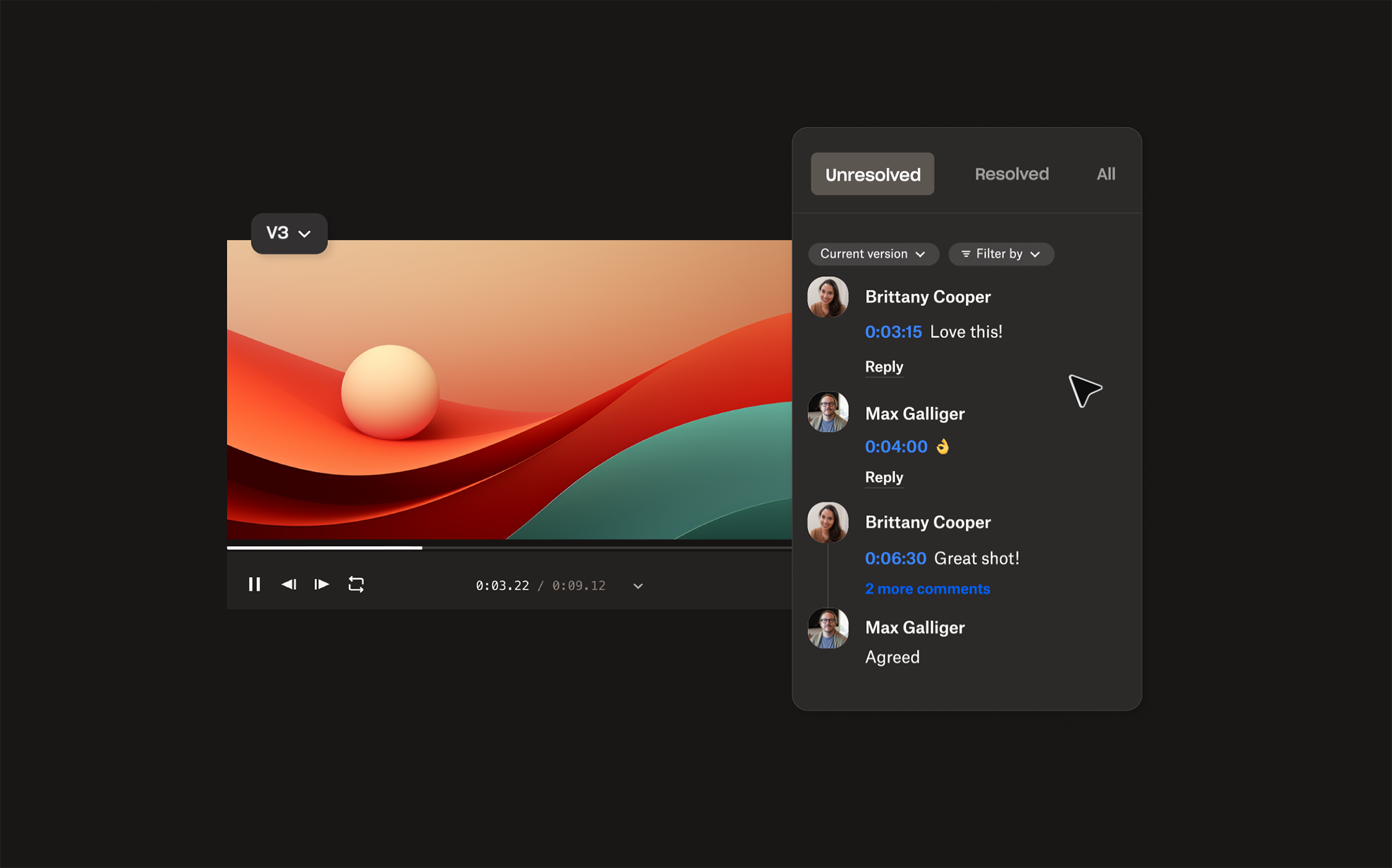 Fungsi Komentar di antarmuka Replay