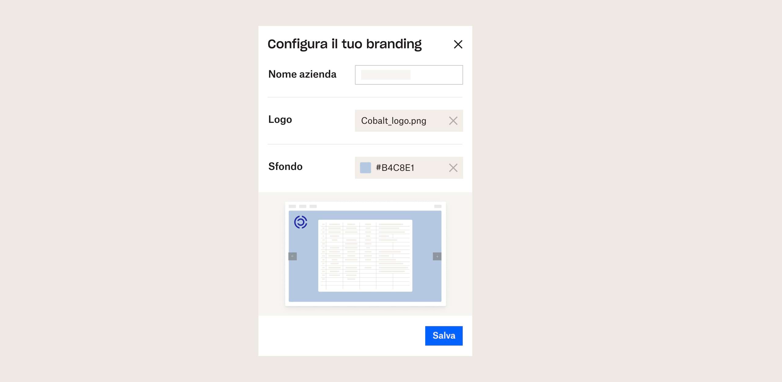 Un utente visualizza in anteprima le modifiche apportate a un file con la condivisione con branding in Dropbox