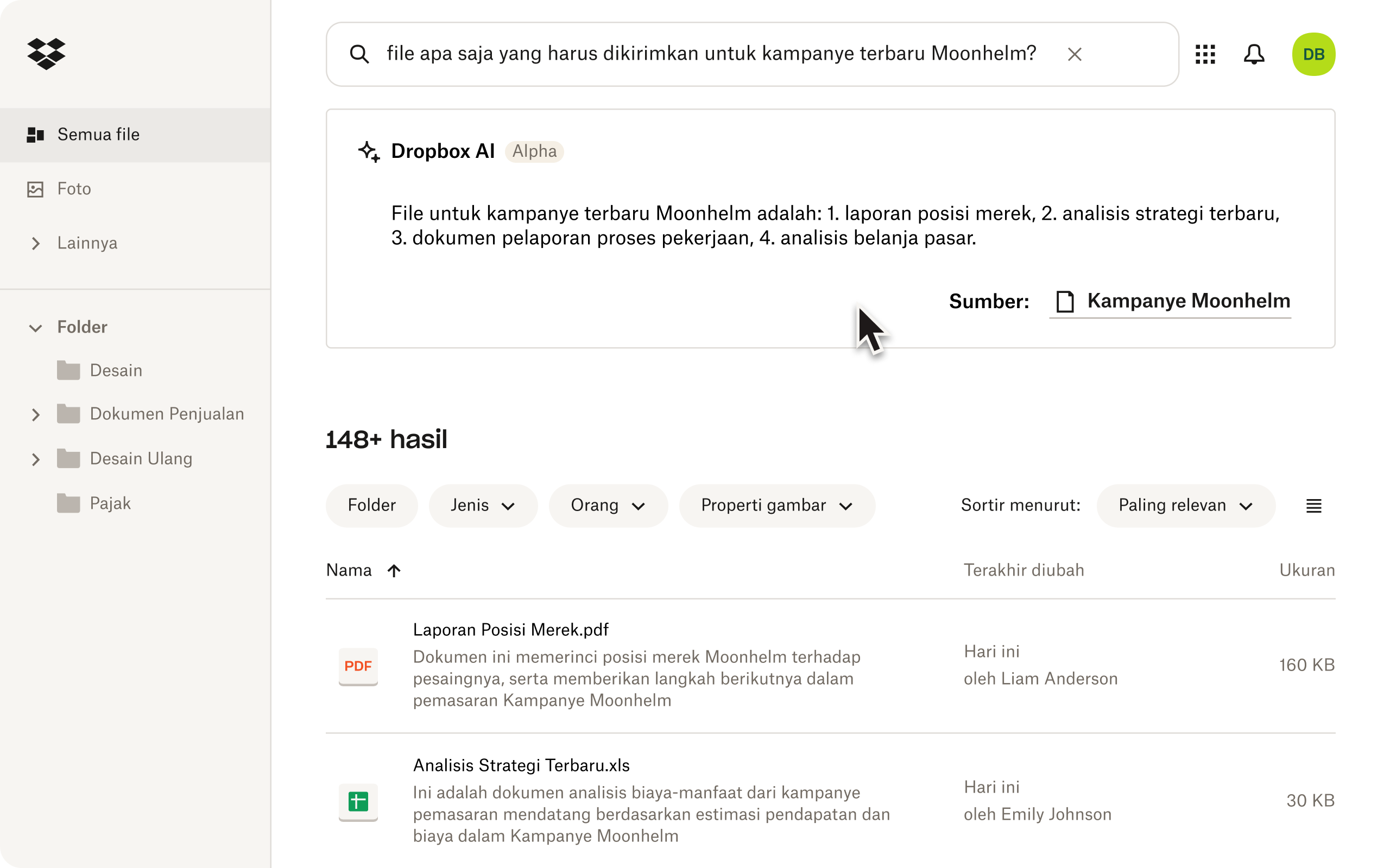 Dropbox AI membantu pengguna mencari file di folder mereka