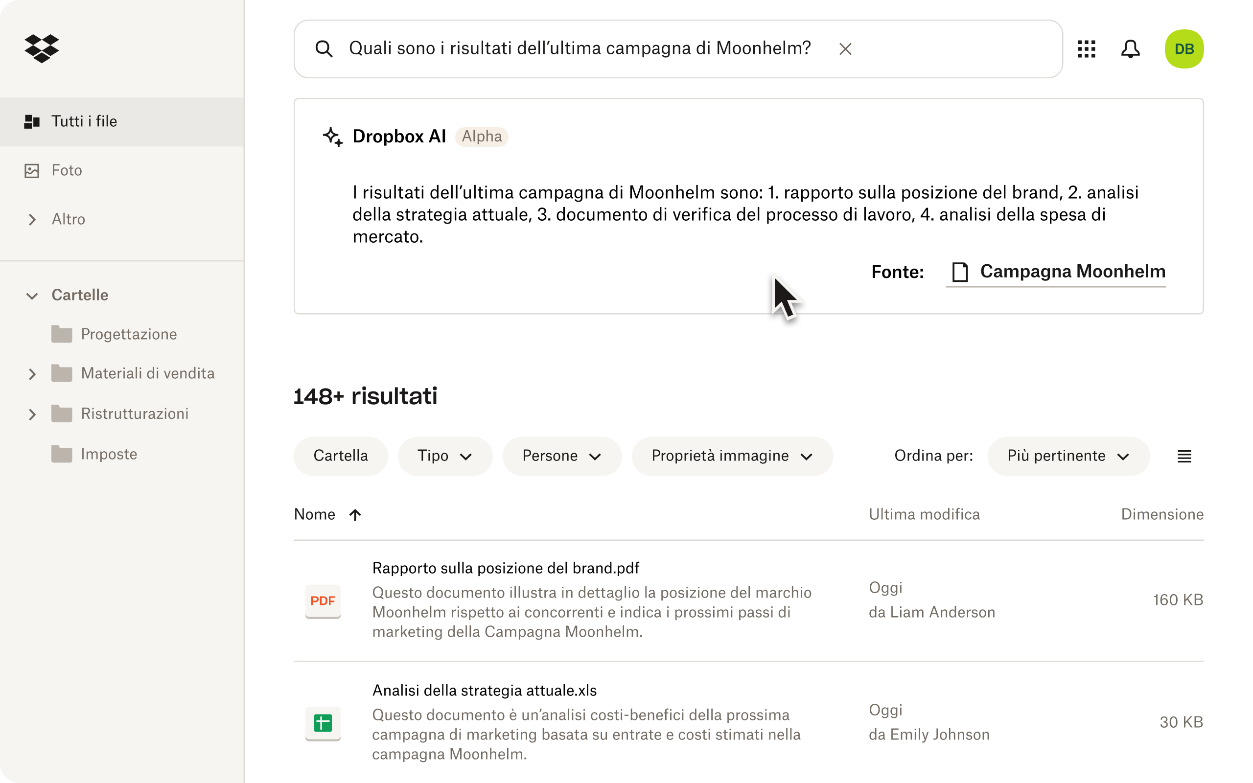 Dropbox AI aiuta gli utenti a cercare file nelle cartelle