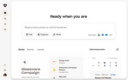 Dropbox Dash user interface