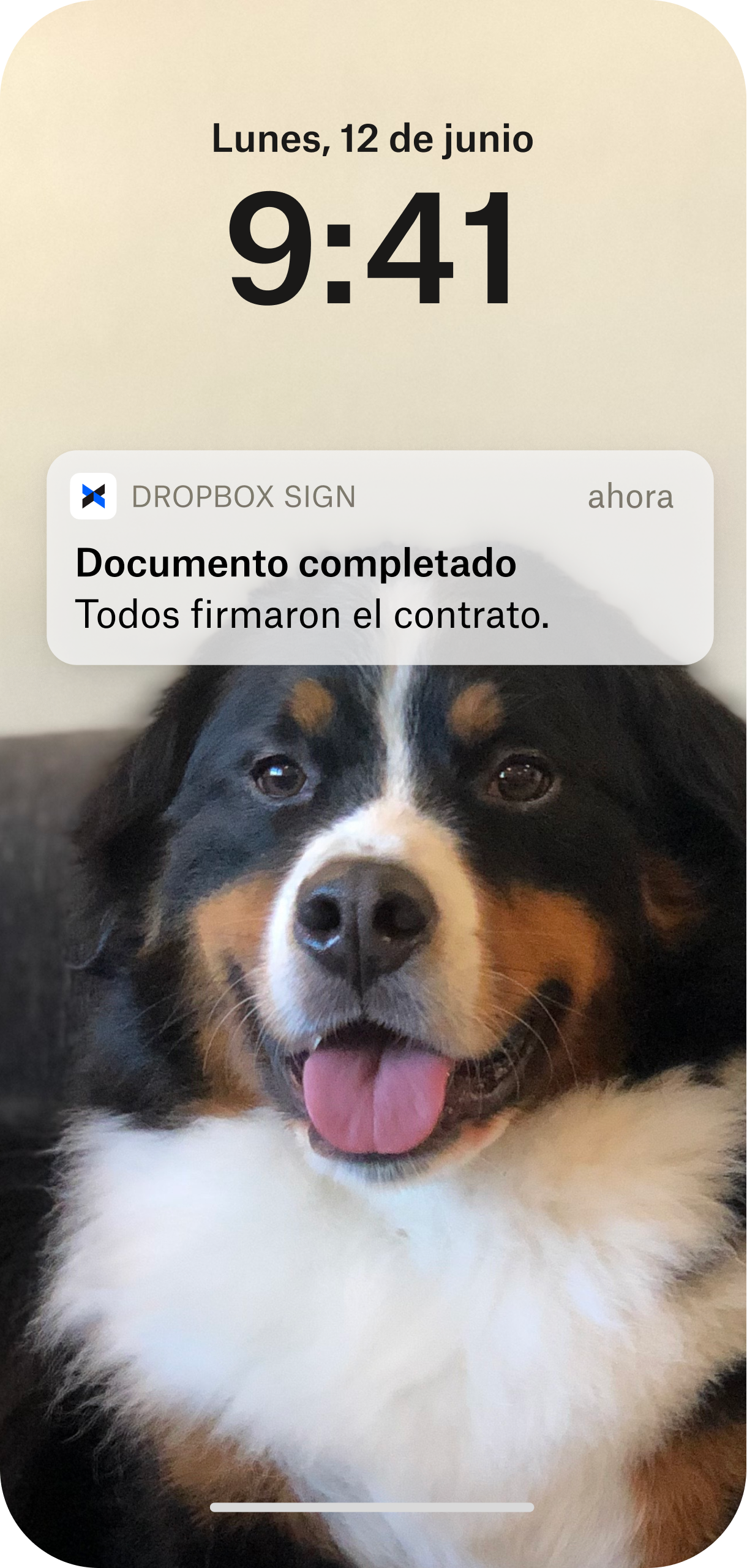 Pantalla de inicio del celular con notificación de aplicación