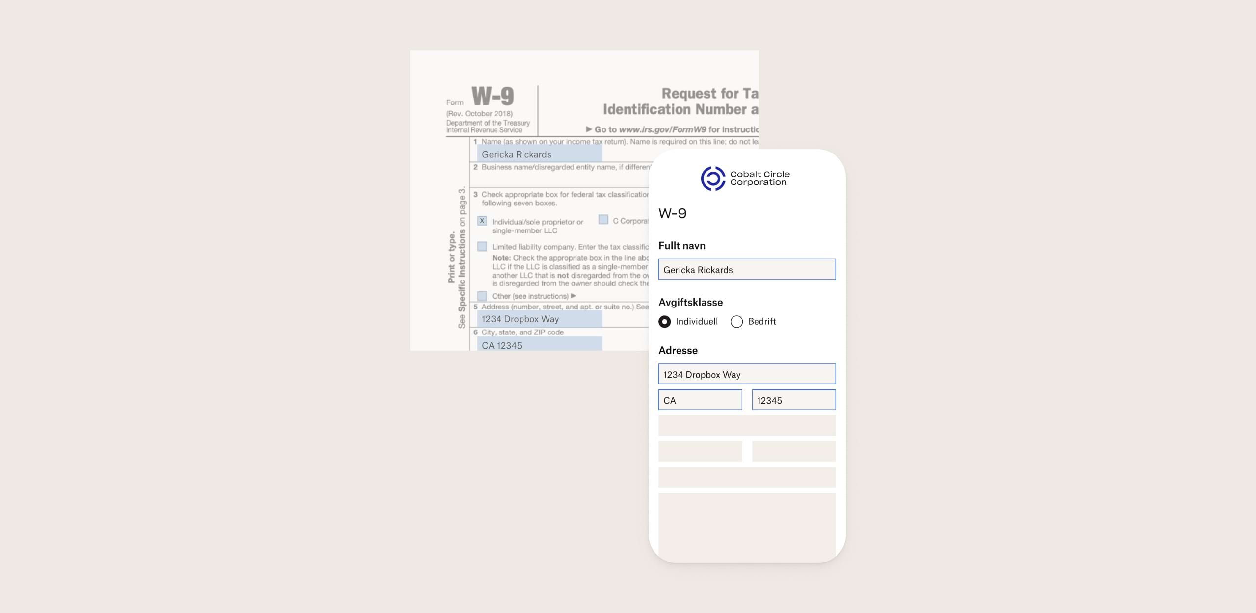 Noen fyller ut Dropbox Forms på mobil og pdf-en blir oppdatert
