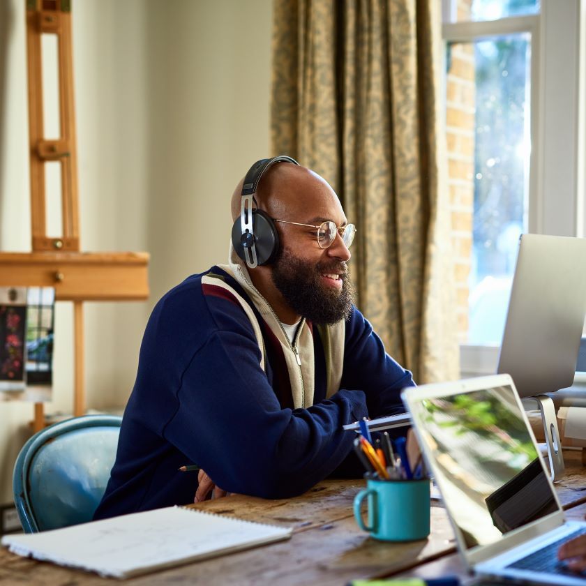 A solopreneur uses Dropbox to store their files securely.