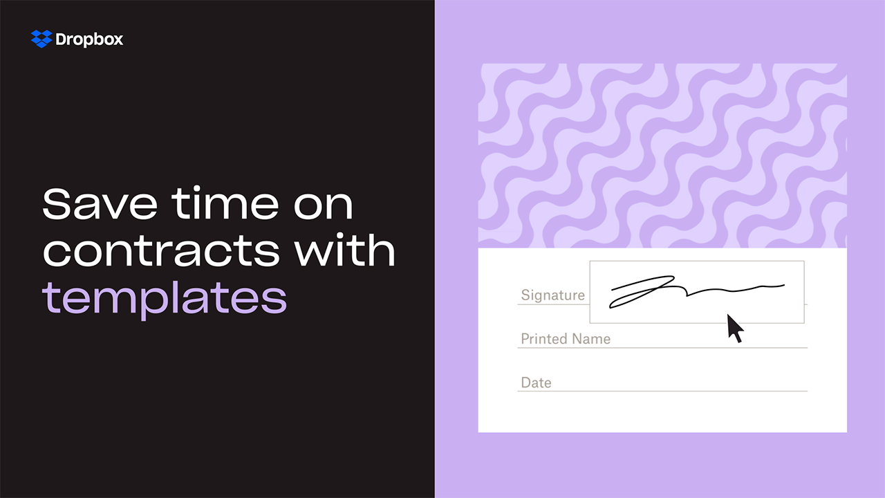 Explainer video about how Dropbox can save users time on contracts by utilizing Dropbox templates