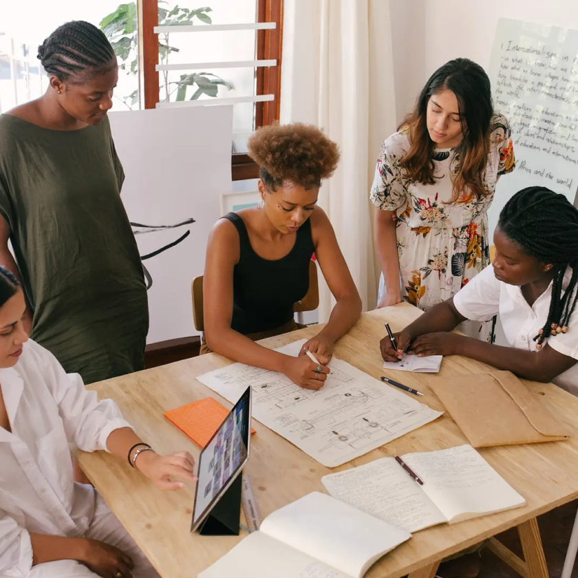 A team meeting where a problem is being solved with the PDCA management method.