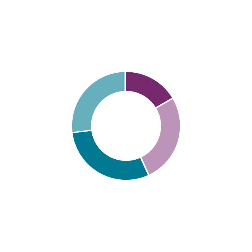 Circular graph with four different sections