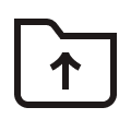 Een pictogram dat het proces van het uploaden van een map naar cloudopslag weergeeft.