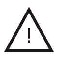 Een pictogram dat een waarschuwingsteken voorstelt.
