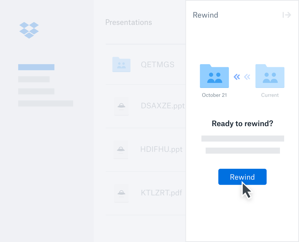 Animated screenshot of Dropbox Rewind