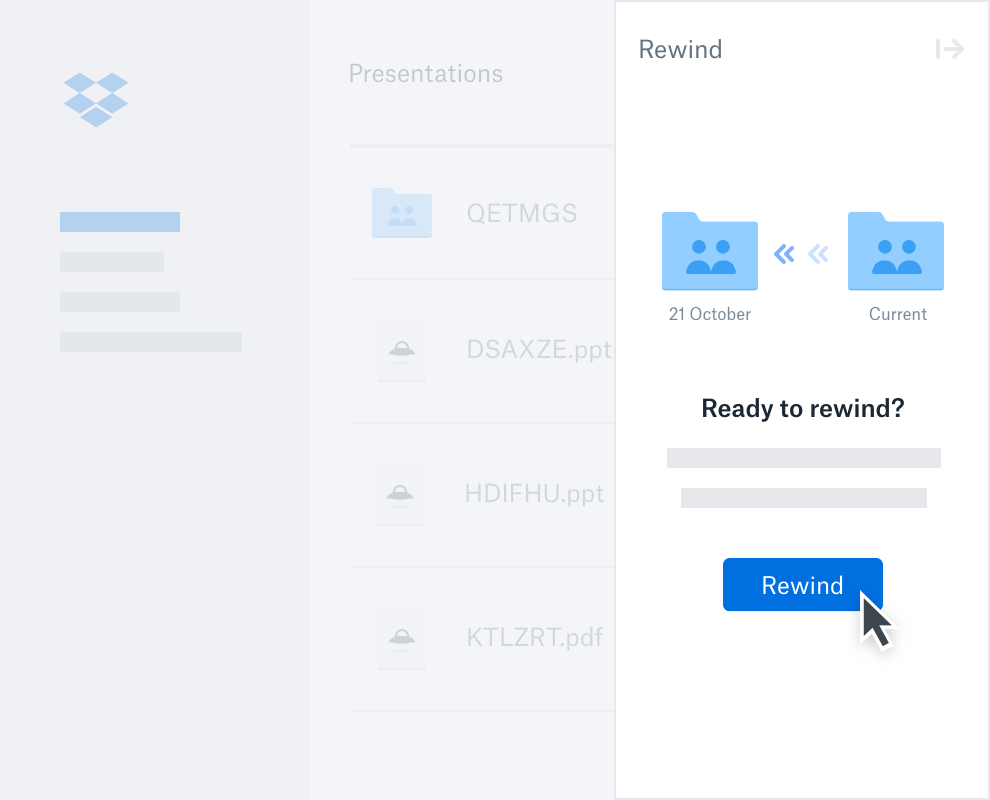Animated screenshot of Dropbox Rewind