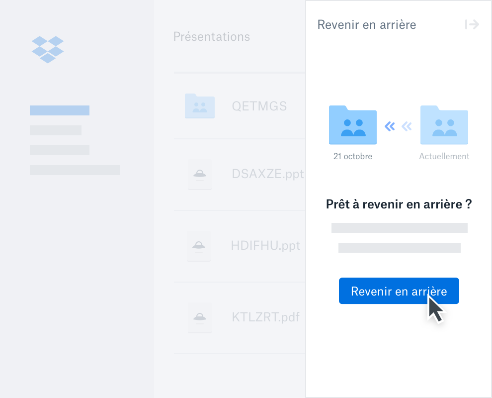 Capture d’écran animée de Dropbox Rewind