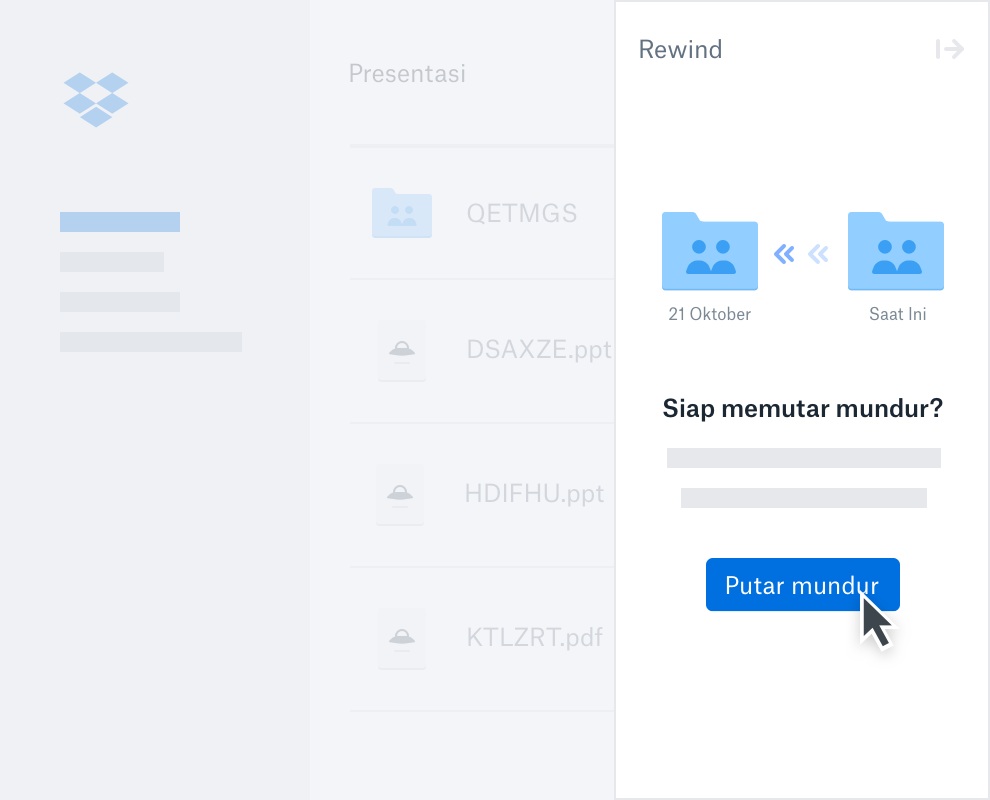 Tangkapan layar animasi Dropbox Rewind