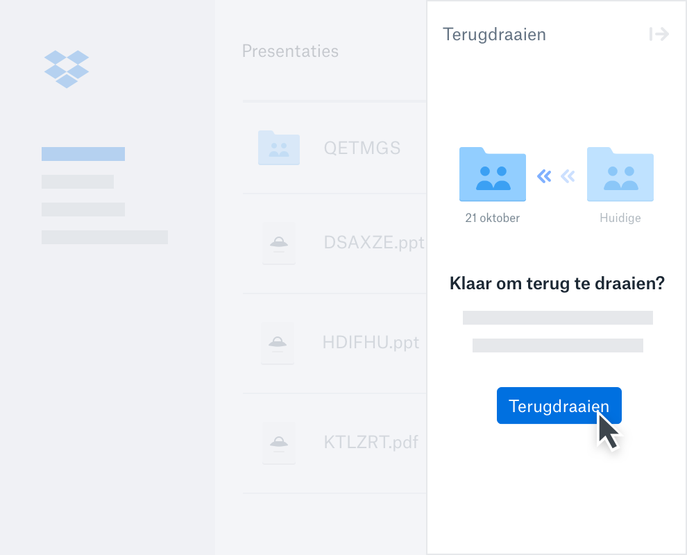 Geanimeerde schermafbeelding van Dropbox Rewind