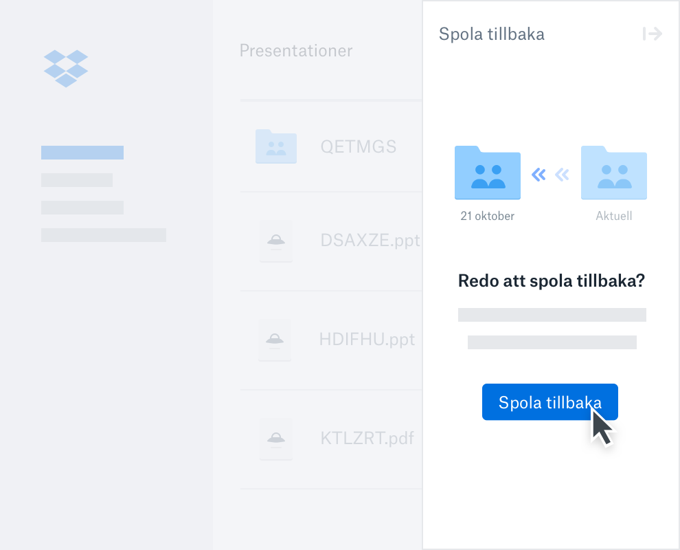 Animerad skärmbild av Dropbox Rewind